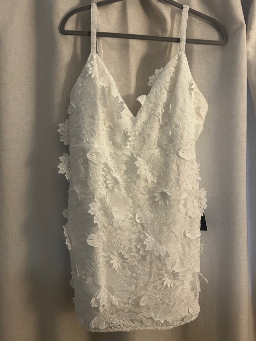 Lulus White Floral Lace V-Neck Mini Dress